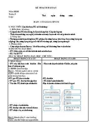 Giáo án môn Tiếng Việt Lớp 2 - Tuần 5 (Bộ sách Kết nối tri thức với cuộc sống)